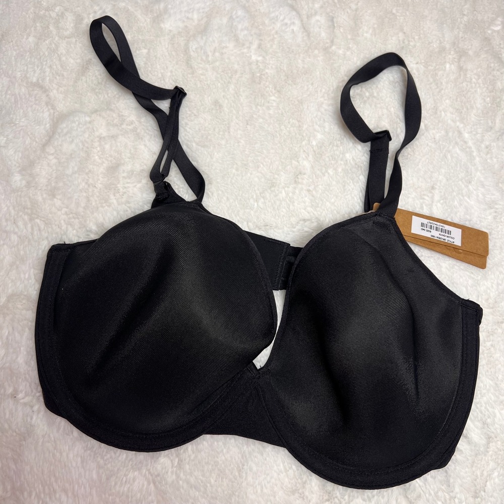 SKIMS‎ Women's BR DEM 1893 Onyx Black T-Shirt Bra Balconette Style Size 34D NWT